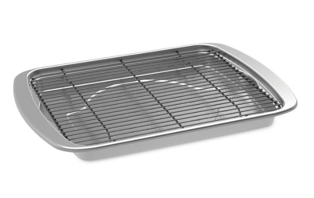 Nordic Ware 5 Piece Aluminum Air Fry and Compact Oven Bakeware Set, Silver